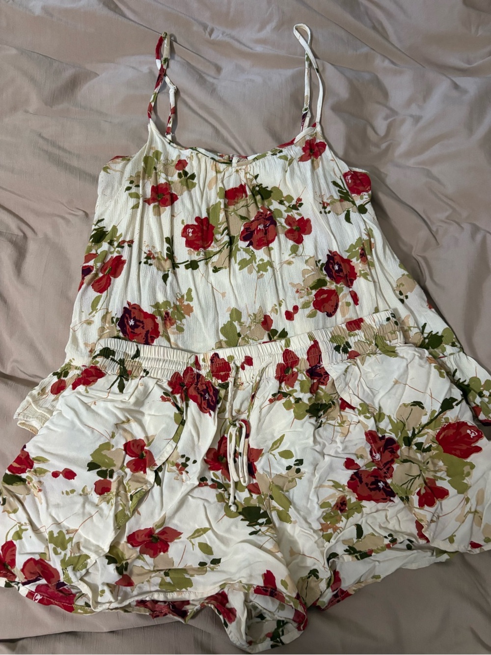 Volcom White Floral Cami & Short Set